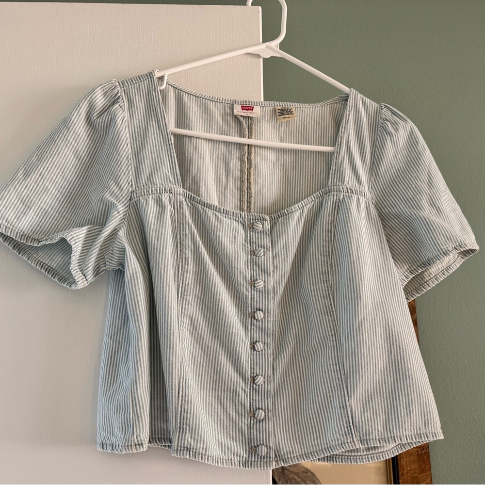 Levi's Light Blue Striped Blouse